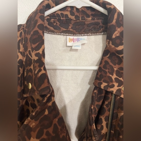 Lula Roe XL, animal print Moto jacket. NWT - Picture 3 of 5